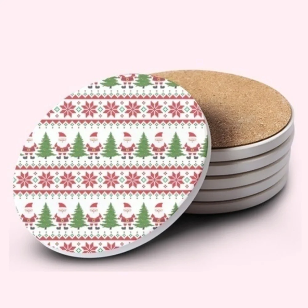 Christmas Ceramic Bar Coasters